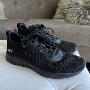 Black Skechers Women's Bobs Squad 2 Social Space Sneaker Size 9 or 10